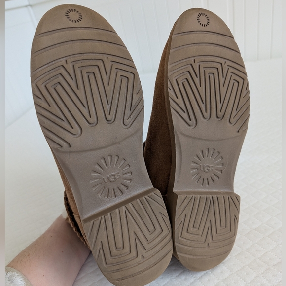 UGG Womens McKay Chestnut Sheepskin Ankle Boots Size 8.5 winter fur trendy - Picture 9 of 16